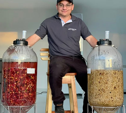 Wilton Benitez fermenting coffee