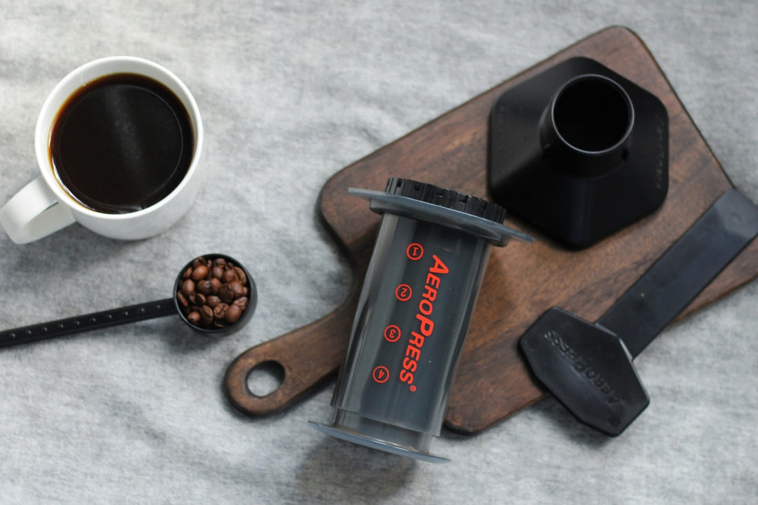 decaf coffee brewed with aeropress 