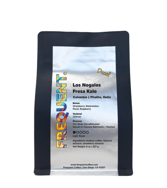 Coffee bag of Frequent Coffee's Los Nogales Fresa Kalo Decaf