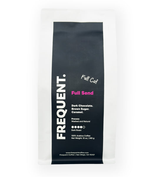 full send dark roast coffee from Frequent Coffee