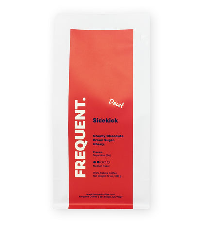 Sidekick decaf coffee from Frequent Coffee